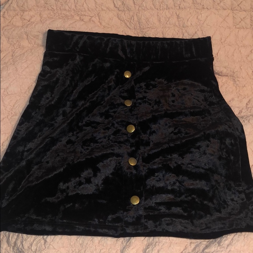 Black velvet skirt